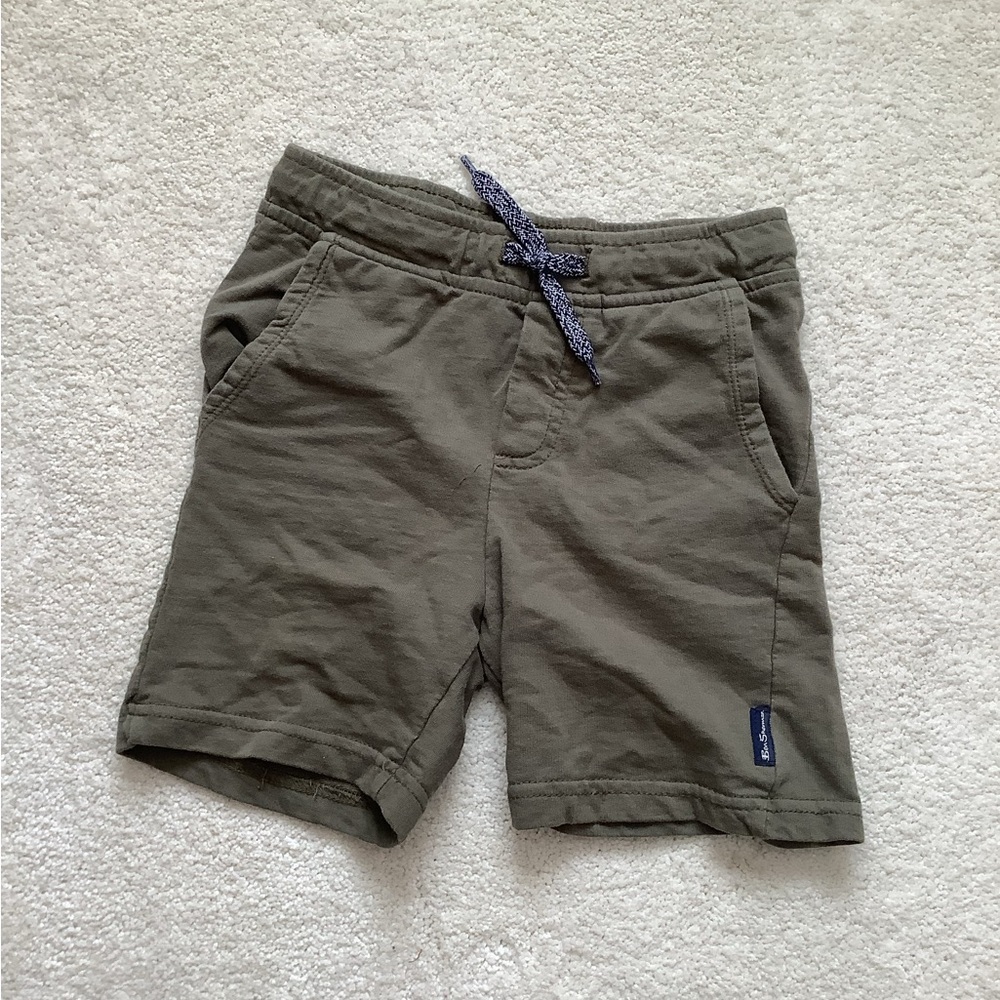 EUC Boys Ben Sherman Olive Green Soft Shorts Elastic Drawstring 5